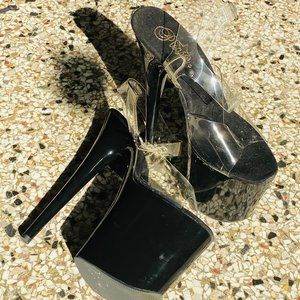 8" Black Pleaser Heels